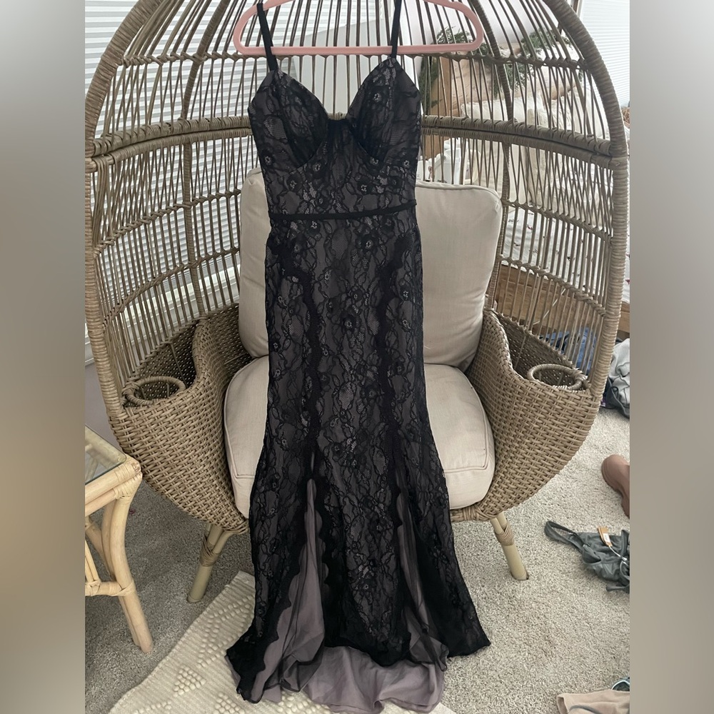 TRULY Black Lace Maxi Dress